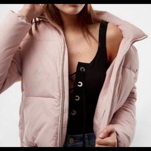 Blush pink puffer from Express